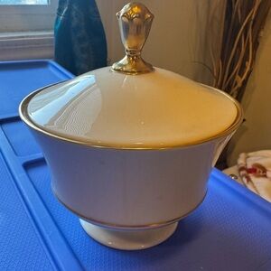 Vintage Lenox Gold and Cream Decorative Bowl